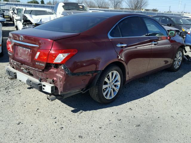 JTHBJ46G872136147 - 2007 LEXUS ES 350 RED photo 4