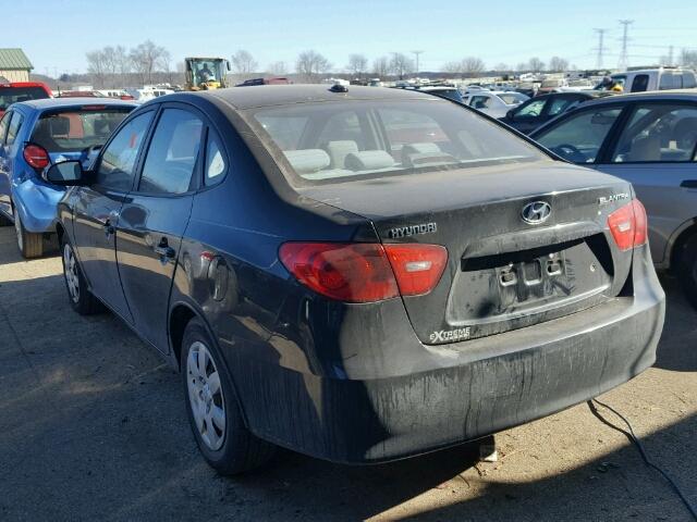 KMHDU46D77U147888 - 2007 HYUNDAI ELANTRA GL BLACK photo 3