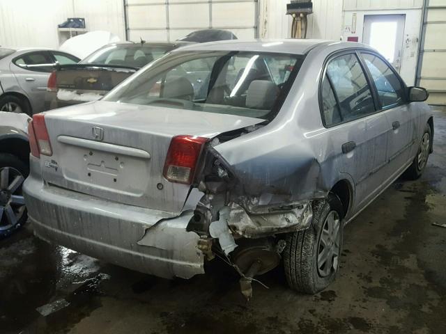 1HGES16314L023705 - 2004 HONDA CIVIC DX V SILVER photo 4