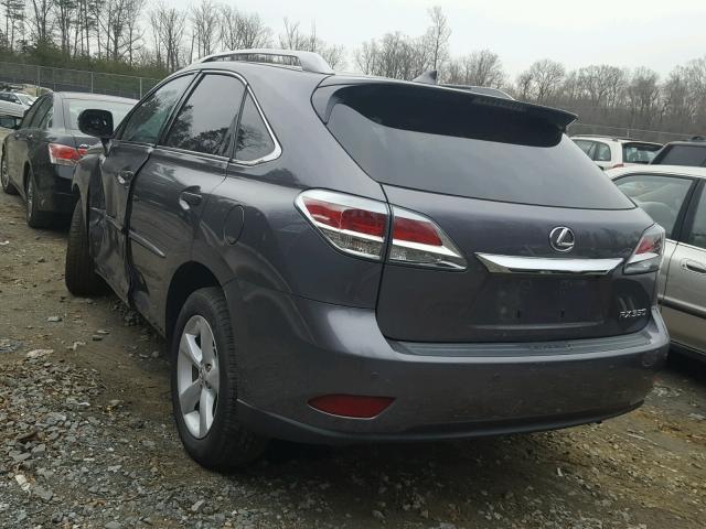 2T2BK1BAXEC227493 - 2014 LEXUS RX 350 GRAY photo 3