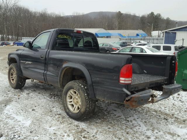 1B7GG26X71S296408 - 2001 DODGE DAKOTA BLACK photo 3