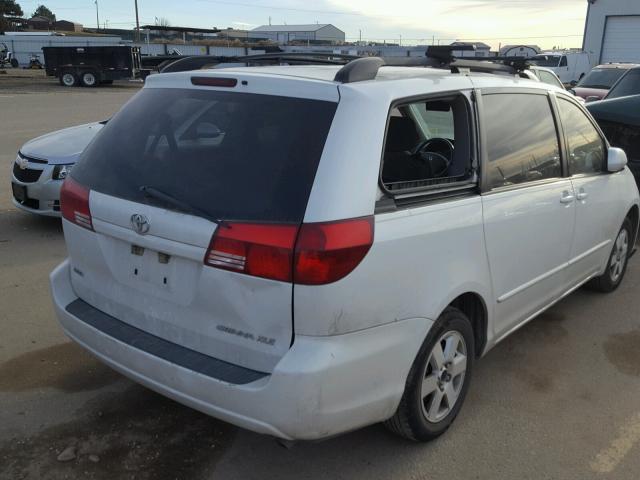 5TDZA22C04S168781 - 2004 TOYOTA SIENNA XLE WHITE photo 4