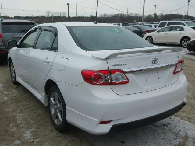 2T1BU4EE0BC569349 - 2011 TOYOTA COROLLA BA WHITE photo 3