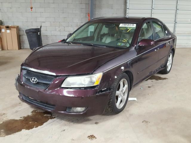 5NPEU46F16H054688 - 2006 HYUNDAI SONATA GLS BURGUNDY photo 2