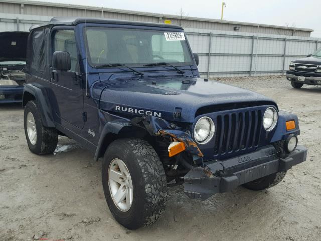 1J4FA69S14P708019 - 2004 JEEP WRANGLER / BLUE photo 1