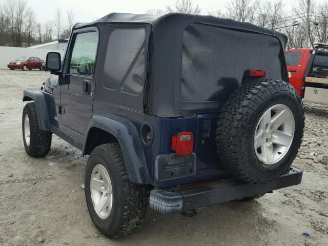 1J4FA69S14P708019 - 2004 JEEP WRANGLER / BLUE photo 3