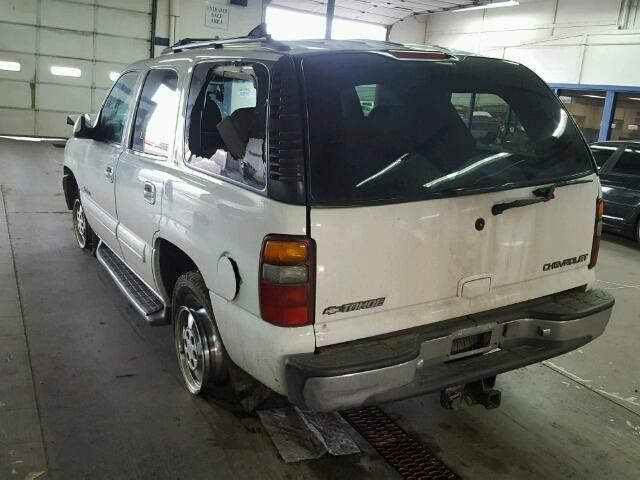 1GNEK13T01J295700 - 2001 CHEVROLET TAHOE K150 WHITE photo 3