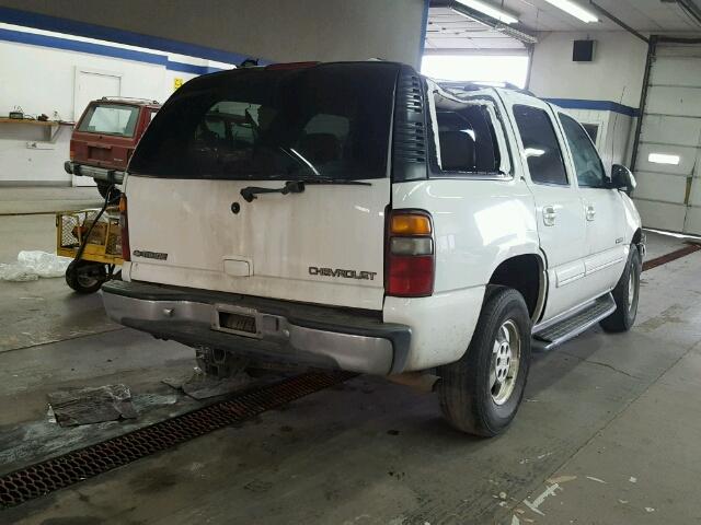 1GNEK13T01J295700 - 2001 CHEVROLET TAHOE K150 WHITE photo 4