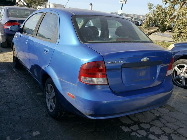 KL1TD56676B653374 - 2006 CHEVROLET AVEO BASE Mavi foto 3