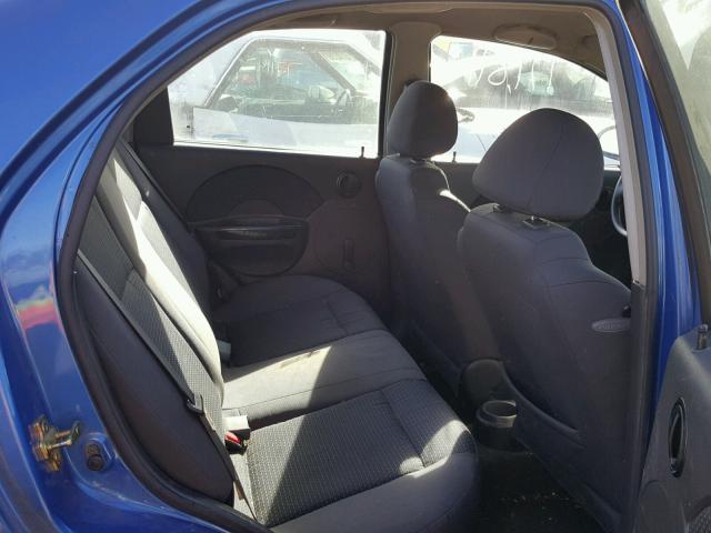 KL1TD56676B653374 - 2006 CHEVROLET AVEO BASE Mavi foto 6