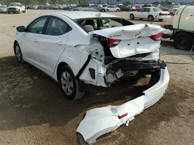 5NPDH4AEXGH691658 - 2016 HYUNDAI ELANTRA SE WHITE photo 3