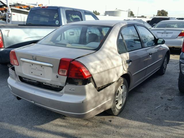 2HGES15551H607827 - 2001 HONDA CIVIC LX TAN photo 4