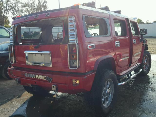 5GRGN23UX4H114846 - 2004 HUMMER H2 RED photo 4