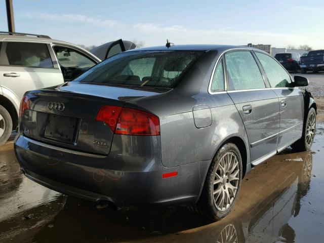 WAUDF78E18A135581 - 2008 AUDI A4 2.0T QU GRAY photo 4