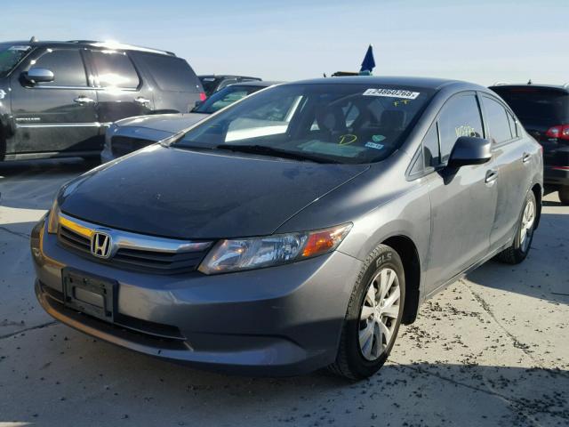 2HGFB2F58CH555573 - 2012 HONDA CIVIC LX GRAY photo 2