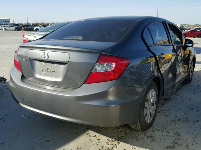 2HGFB2F58CH555573 - 2012 HONDA CIVIC LX GRAY photo 4