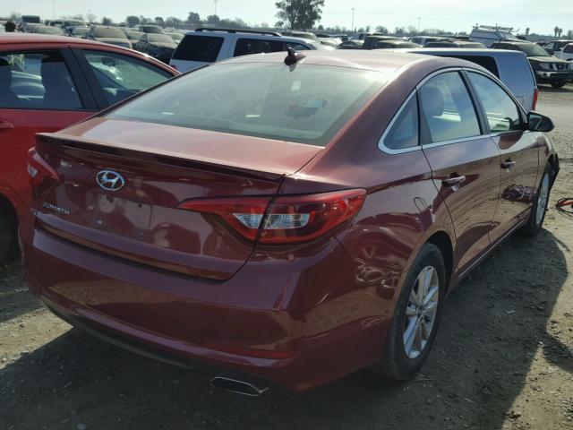 5NPE24AF5GH409571 - 2016 HYUNDAI SONATA SE RED photo 4