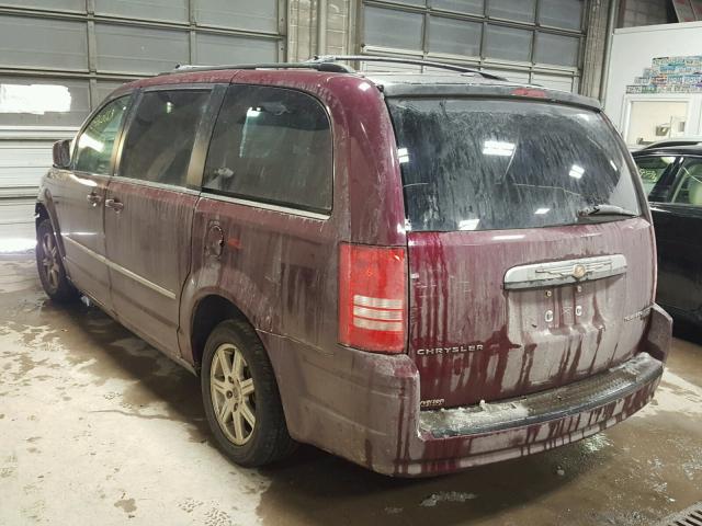 2A8HR54109R635580 - 2009 CHRYSLER TOWN & COU MAROON photo 3