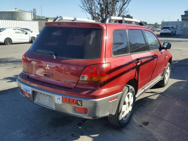 JA4LX31F54U048020 - 2004 MITSUBISHI OUTLANDER RED photo 4