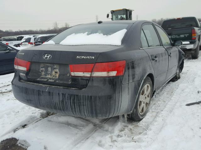 5NPET46C07H272941 - 2007 HYUNDAI SONATA GLS BLACK photo 4