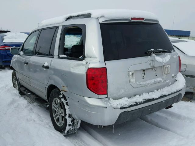 2HKYF18724H574942 - 2004 HONDA PILOT EXL SILVER photo 3