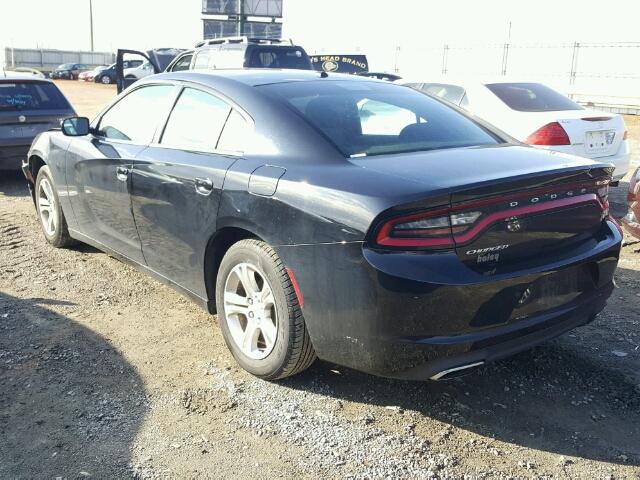 2C3CDXBG1GH109338 - 2016 DODGE CHARGER SE BLACK photo 3