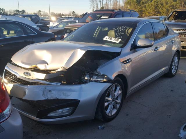 KNAGN4A73B5098365 - 2011 KIA OPTIMA EX SILVER photo 2