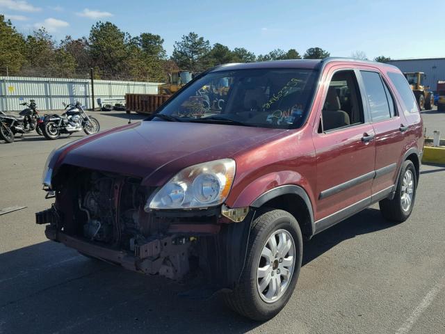 JHLRD78886C006864 - 2006 HONDA CR-V EX RED photo 2