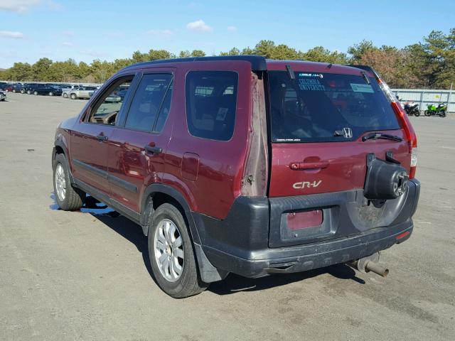 JHLRD78886C006864 - 2006 HONDA CR-V EX RED photo 3