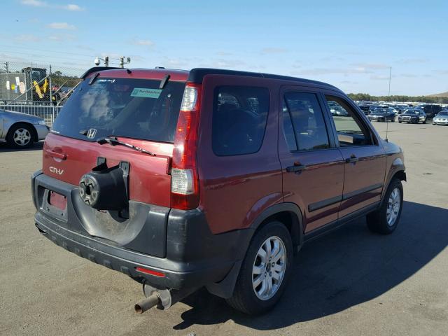 JHLRD78886C006864 - 2006 HONDA CR-V EX RED photo 4