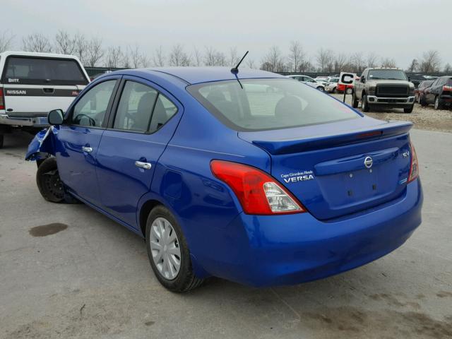 3N1CN7AP8DL881724 - 2013 NISSAN VERSA S BLUE photo 3