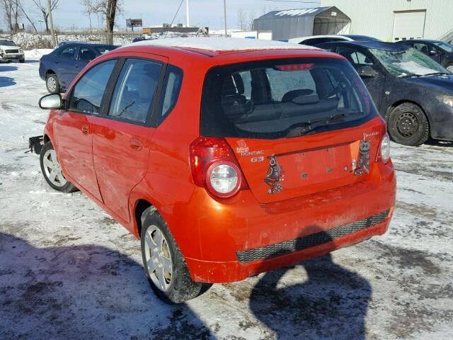 3G2TV65E09L123162 - 2009 PONTIAC G3 WAVE ORANGE photo 3