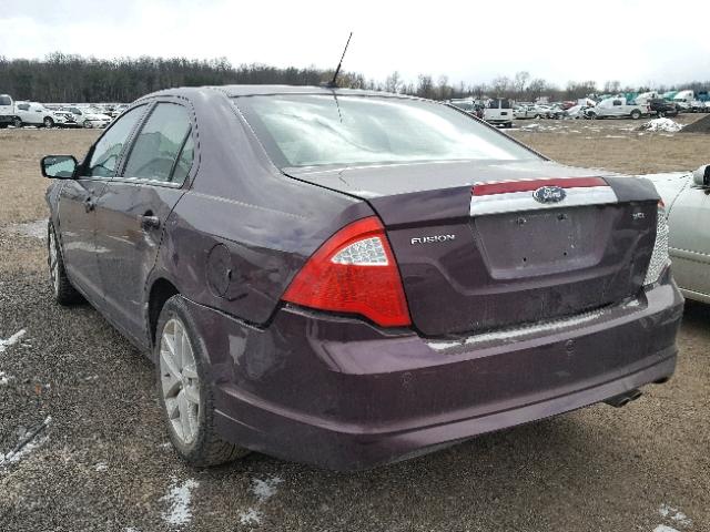 3FAHP0JA5BR133416 - 2011 FORD FUSION SEL PURPLE photo 3