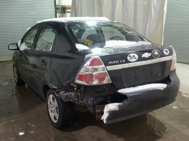 KL1TD56638B027601 - 2008 CHEVROLET AVEO BASE BLACK photo 3