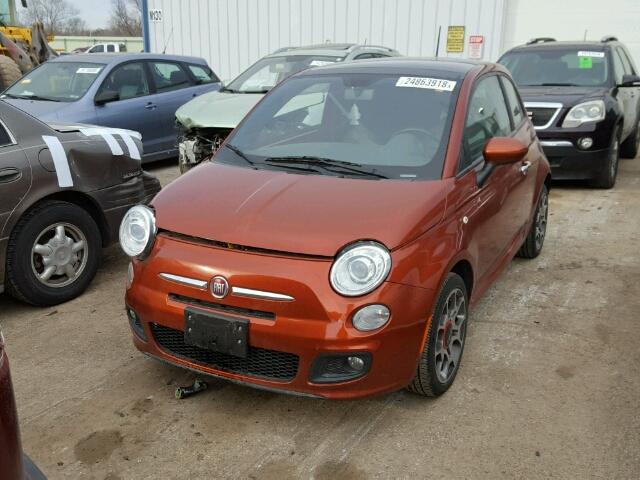 3C3CFFBR6CT322292 - 2012 FIAT 500 SPORT ORANGE photo 2