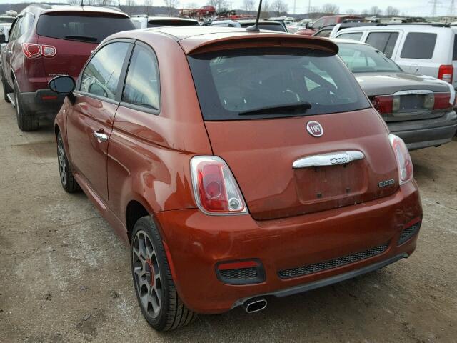 3C3CFFBR6CT322292 - 2012 FIAT 500 SPORT ORANGE photo 3