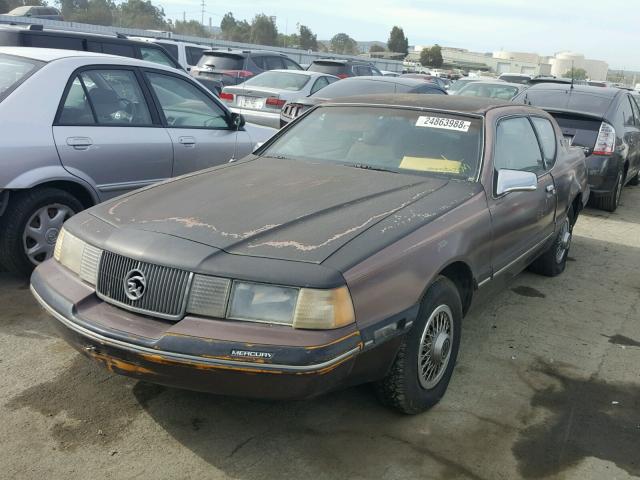 1MEBM60F2JH624596 - 1988 MERCURY COUGAR LS BROWN photo 2