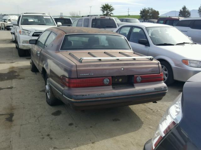 1MEBM60F2JH624596 - 1988 MERCURY COUGAR LS BROWN photo 3