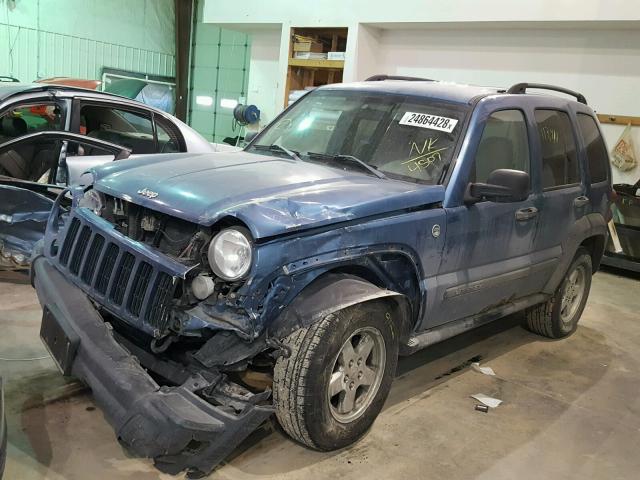 1J4GL48K46W184507 - 2006 JEEP LIBERTY SP BLUE photo 2