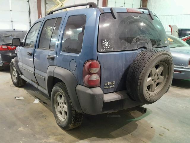 1J4GL48K46W184507 - 2006 JEEP LIBERTY SP BLUE photo 3