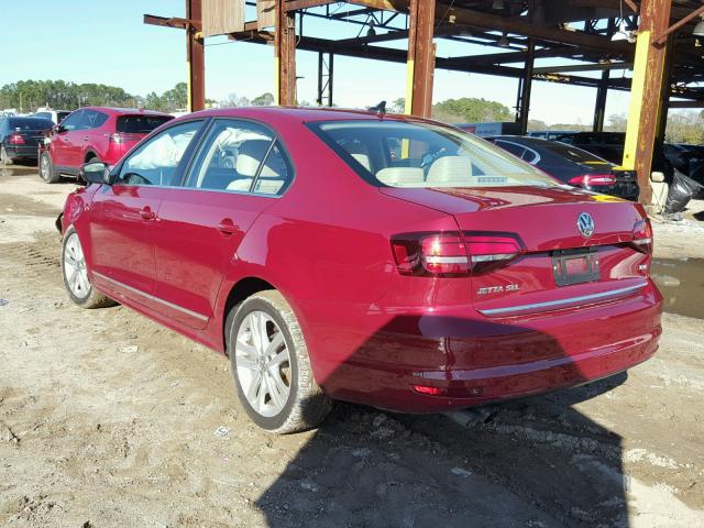 3VWL17AJ2HM225858 - 2017 VOLKSWAGEN JETTA SEL RED photo 3