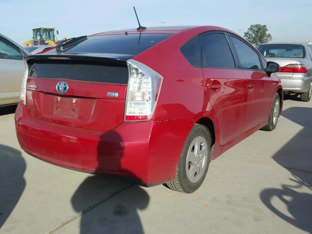 JTDKN3DU5A0096055 - 2010 TOYOTA PRIUS RED photo 4