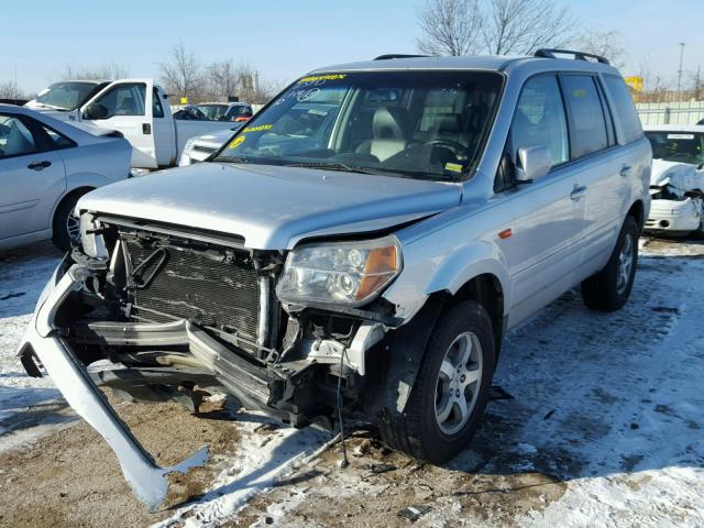 5FNYF18727B001851 - 2007 HONDA PILOT EXL SILVER photo 2