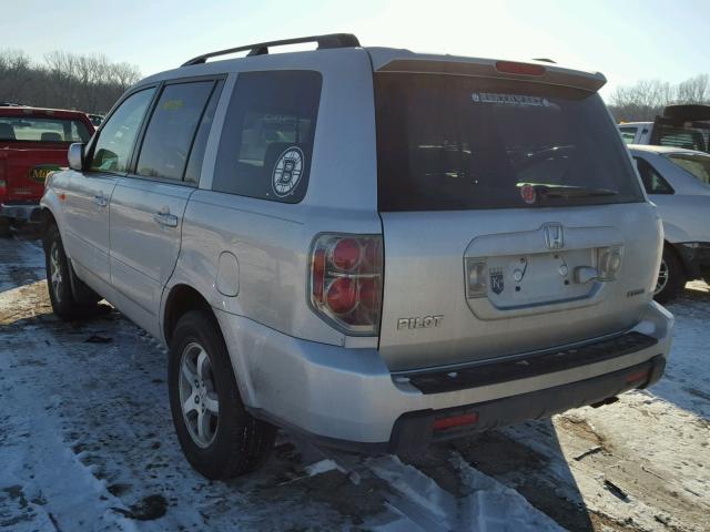 5FNYF18727B001851 - 2007 HONDA PILOT EXL SILVER photo 3