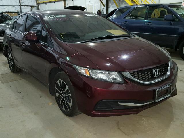 19XFB2F86DE073691 - 2013 HONDA CIVIC EX RED photo 1