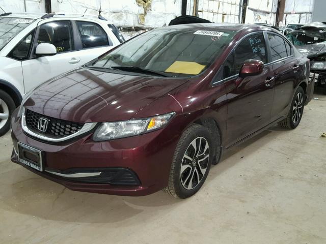 19XFB2F86DE073691 - 2013 HONDA CIVIC EX RED photo 2