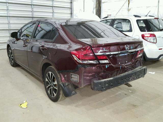 19XFB2F86DE073691 - 2013 HONDA CIVIC EX წითელი ფოტო 3