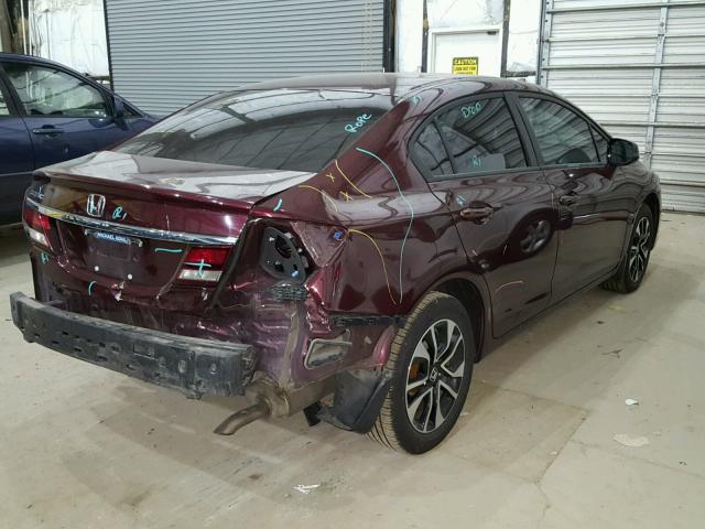 19XFB2F86DE073691 - 2013 HONDA CIVIC EX RED photo 4