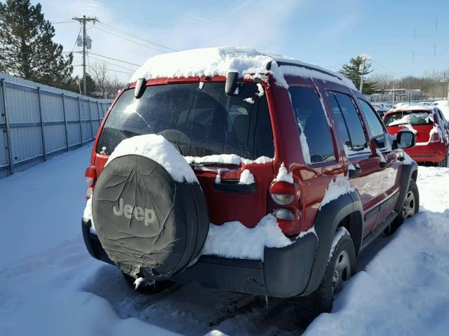 1J4GL48K66W248837 - 2006 JEEP LIBERTY SP RED photo 4