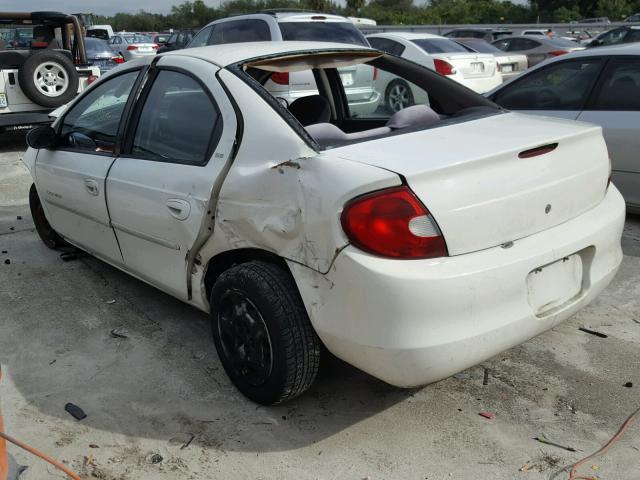 1B3ES46C41D109677 - 2001 DODGE NEON SE WHITE photo 3